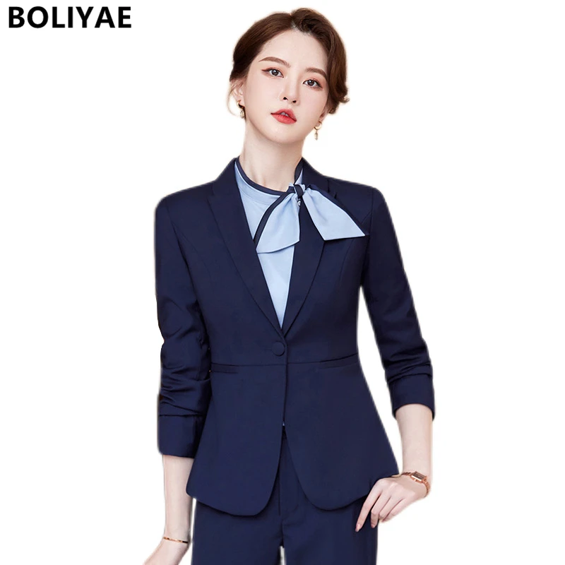 

Women's Elegant Suit Pants and Jacket Blazer Sets Ladies Fashion Coat and Pant 2 Pieces Outfitoffice Set Suits Work Pant Suits