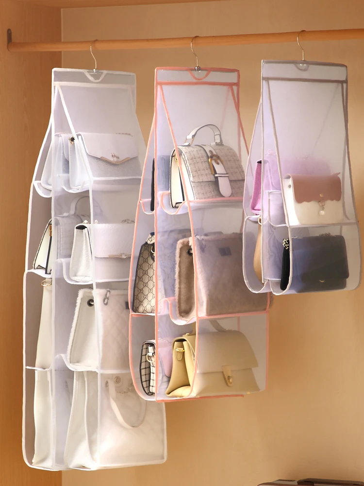 Органайзер для хранения сумок прозрачный двухсторонний пылезащитный органайзер