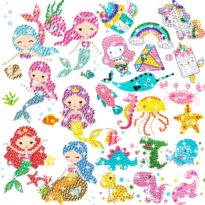 

Cute Cartoon Big Gems 5D Diamond Painting Kit DIY Art Crafts Animal Magic Digital Diamond Sticker Toys Gifts for Children Kids