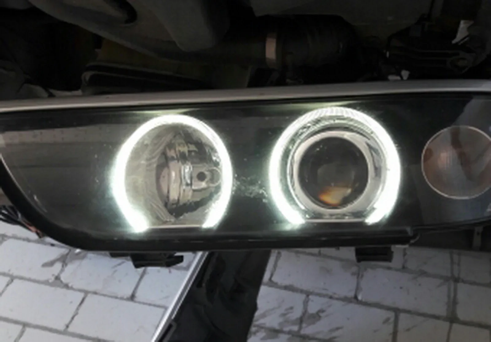 ANGRONG без проектора отражатель фар CCFL комплект ангельские глазки тип 7000K белая