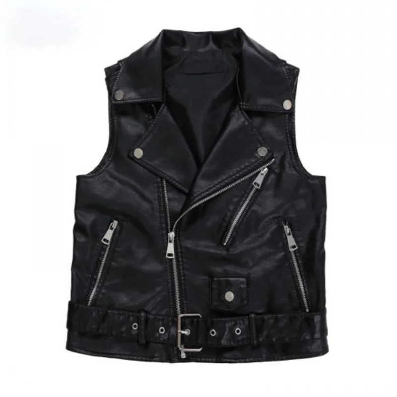 2023 Spring Faux Leather Short Casual Pu Jacket Coat Women Winter New Pockets Zipper Shrug Sleeveless Jackets Coats Woman Vest