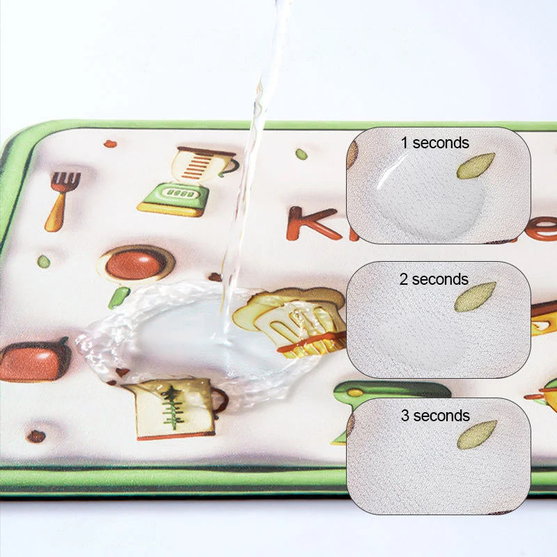 Трехмерный кухонный коврик для стола с расширительным цветком дренажный