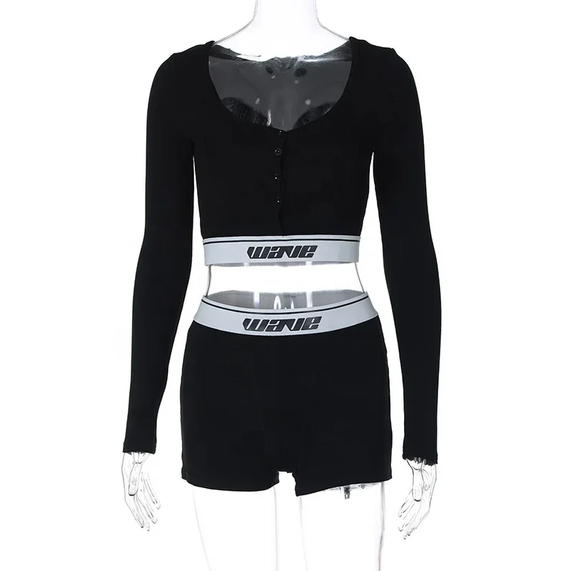 Женский спортивный комплект из двух предметов футболка с длинным рукавом и