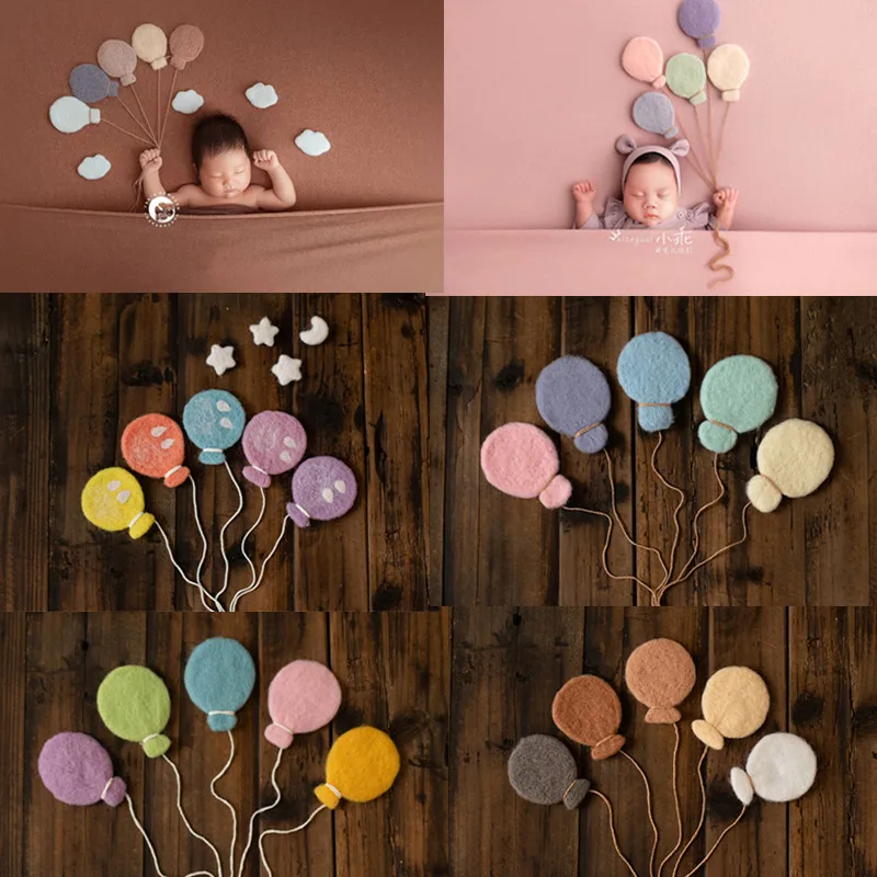 Newborn Photography Handmade Wool Felt Kite Balloon Studio Baby Shooting Props Accessories Boys And Girls Photograph Ornaments
