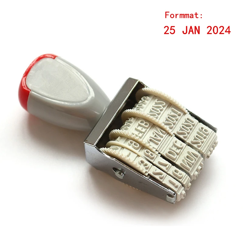 Portable English Date Stamp For Office School Bank Egg Supermarket Store Manufacture Roller Date Number Stamps DMY DD/MM/YYYY