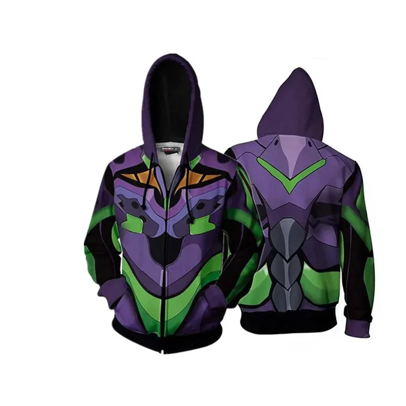 Аниме EVA 01 00 02 Shogoki 3D печать на молнии Толстовка спортивная толстовка о пуловере