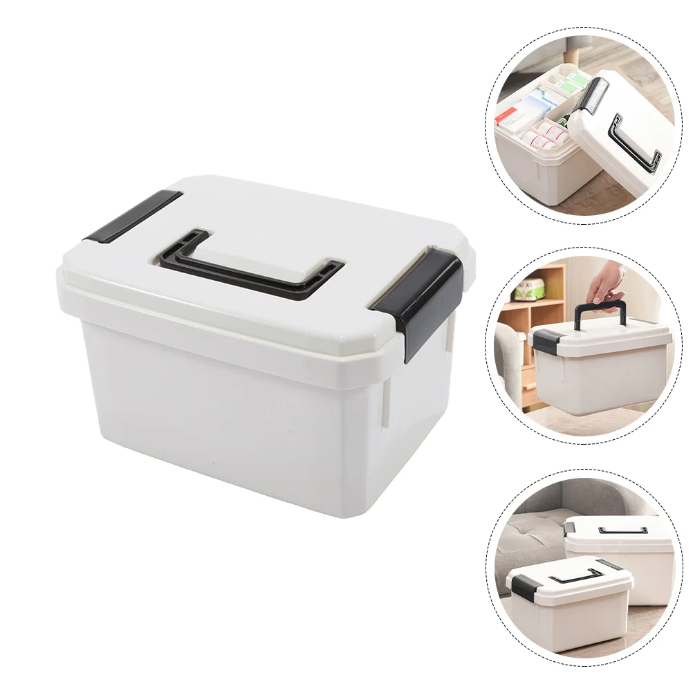 

1pc Durable Functional Fine Handheld Box With Lid Medicine Chest Medicine Case for Office