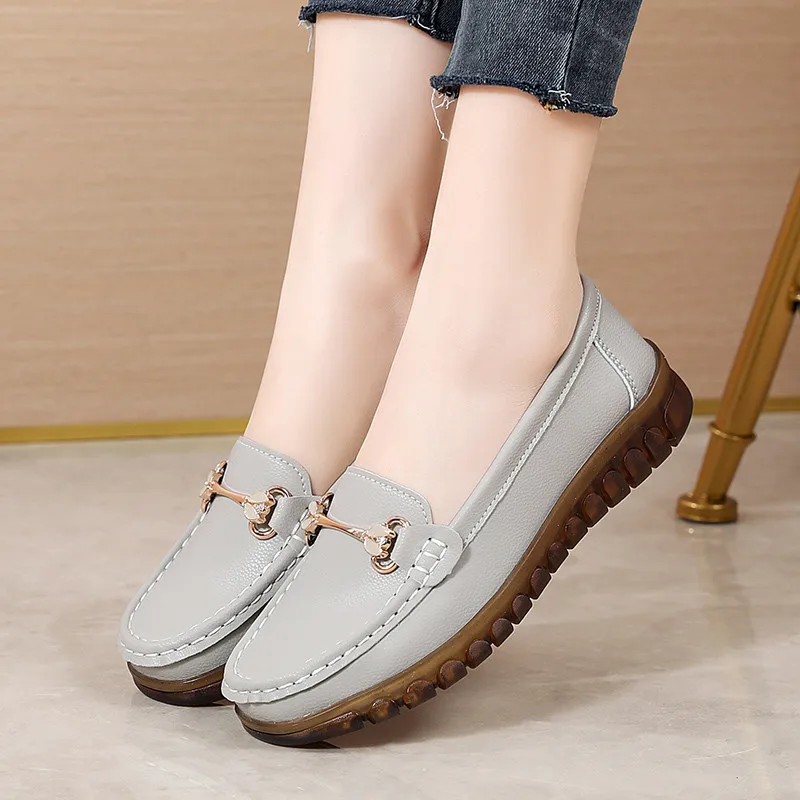 

2023 Summer Classic Gray Women's Driving Shoes Comfortable Platform Flats Shoes Casual Women Flats Low Shoes Women Espadrilles