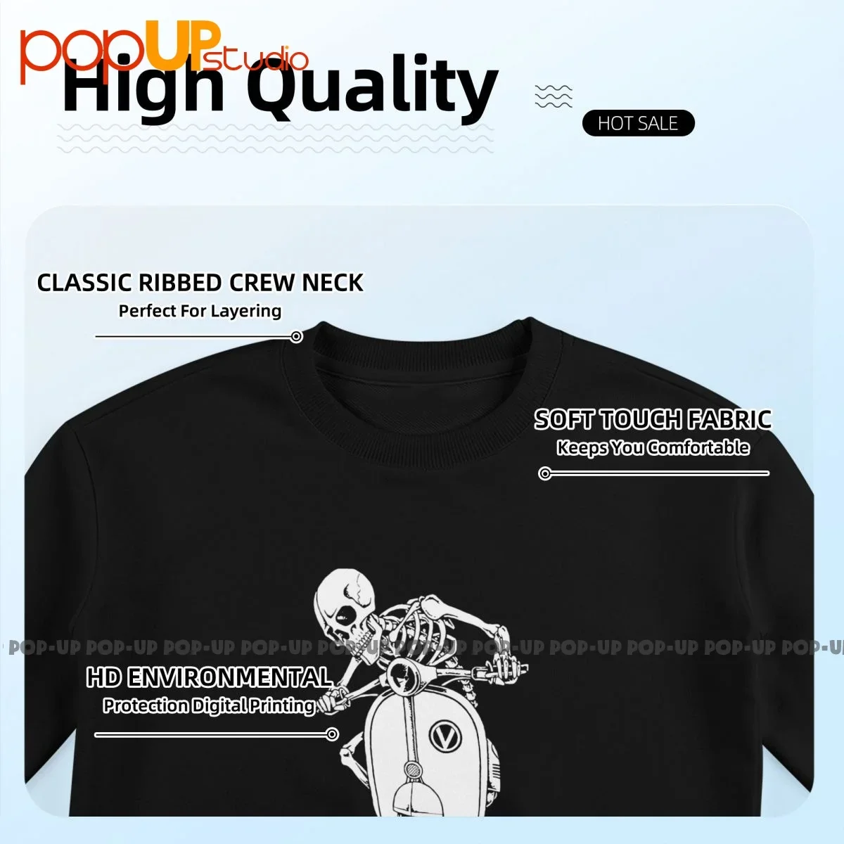 Vespa зомби скутер мод энтузиаст Свитшот пуловер рубашки мягкие Смешные Harajuku