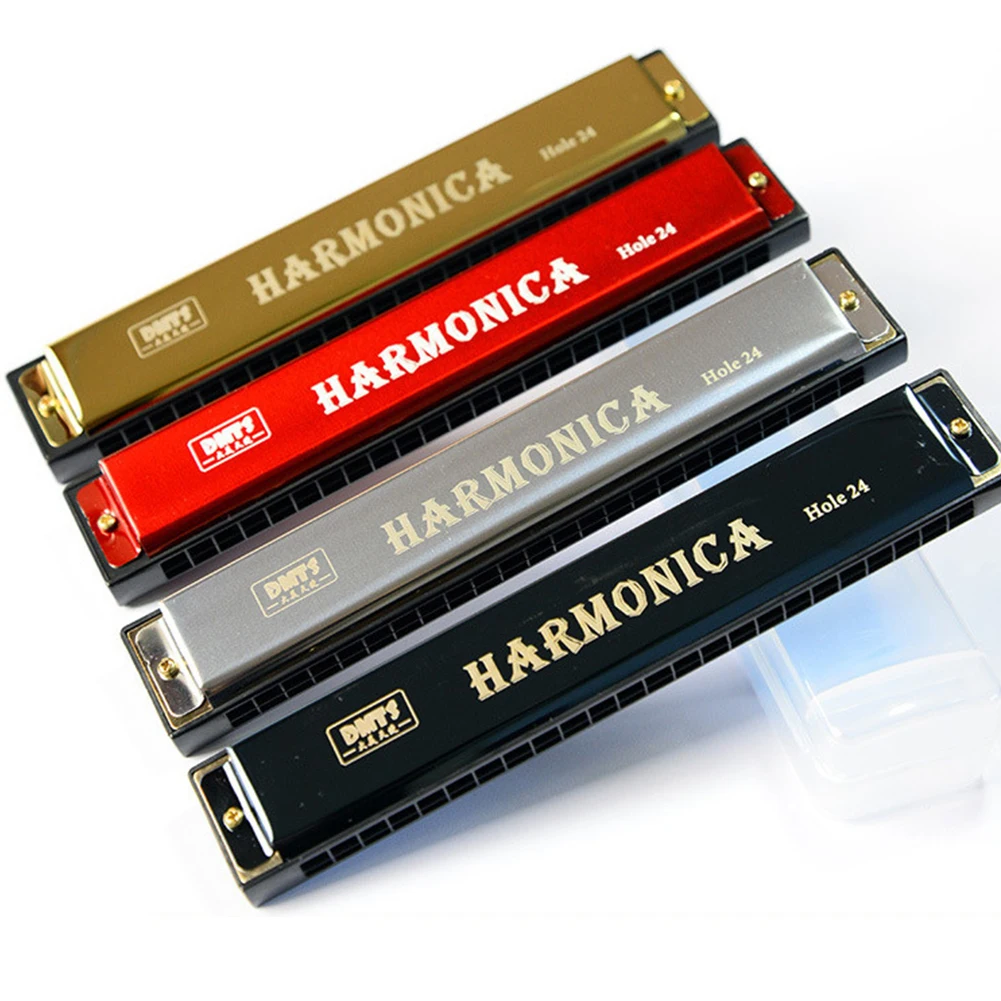 

24 Holes Key Tremolo Harmonica Of C Blues Harmonica Mouth Organ Beginners Kids Educational Gifts Musical Instrument 18cm*3cm