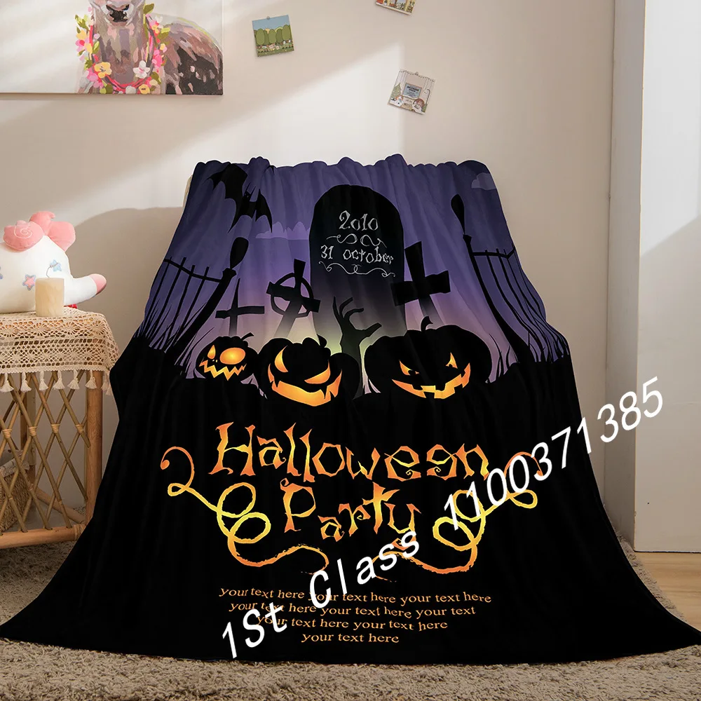 

The Halloween Party 3D Printed Flannel Blanket Warm Gift for Kids Adults Sofa Bed suitable for gift giving