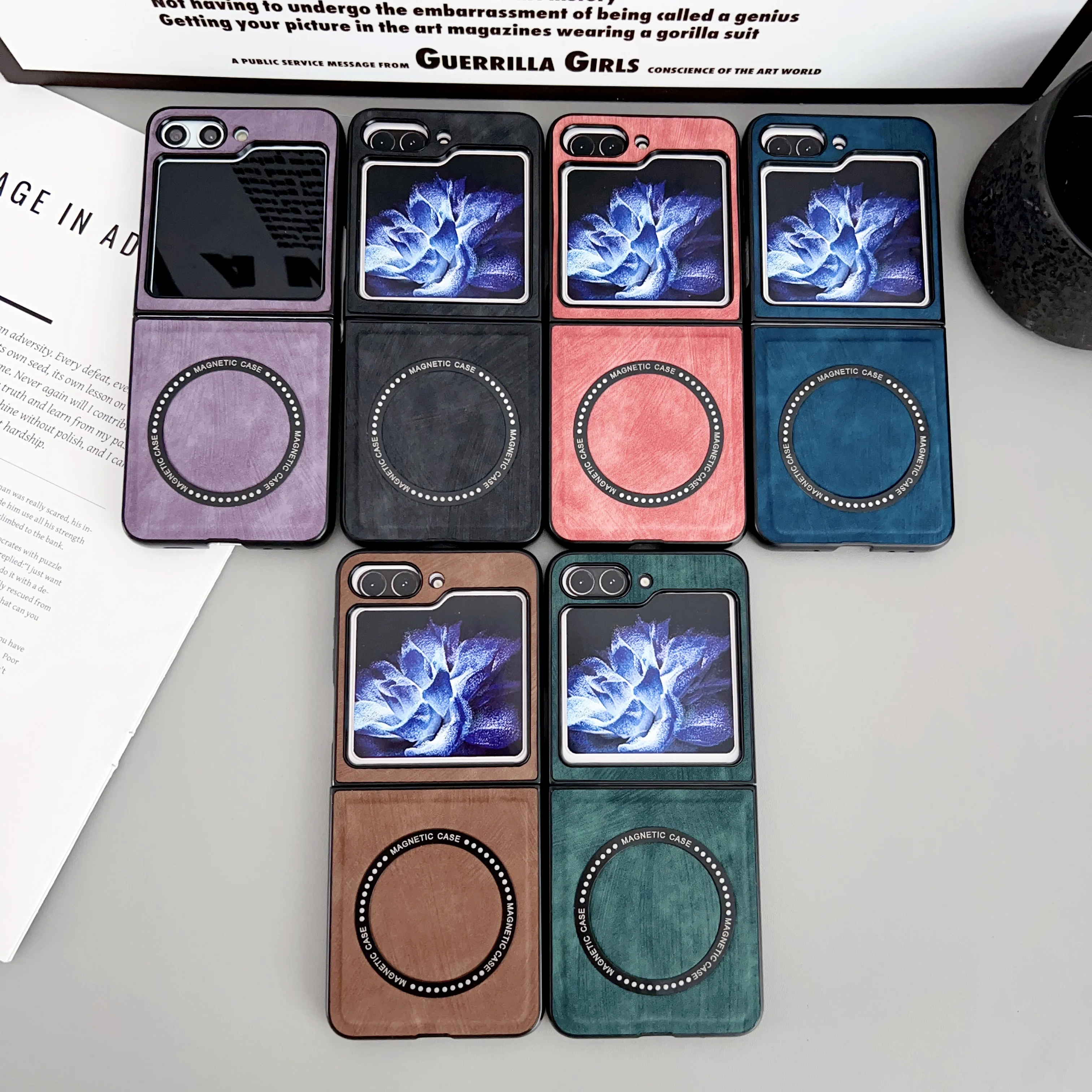 

Skin magnetic attraction pattern suitable for Samsung Galaxyz Z Flip5 phone case foldable screen protective case anti drop shell