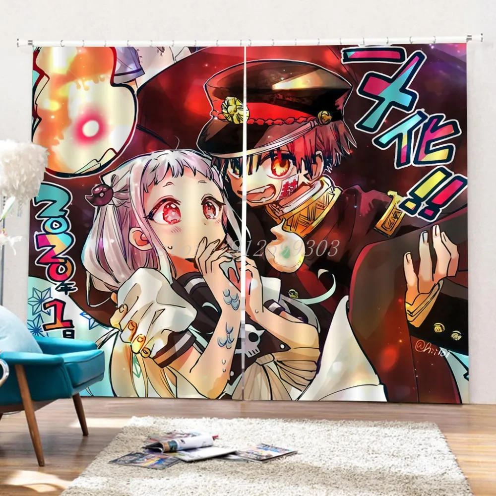 

Аниме светонепроницаемые шторы Hanako Kun в туалете для игровой комнаты, спальни, гостиной, спальни, оконные занавески, украшение для дома