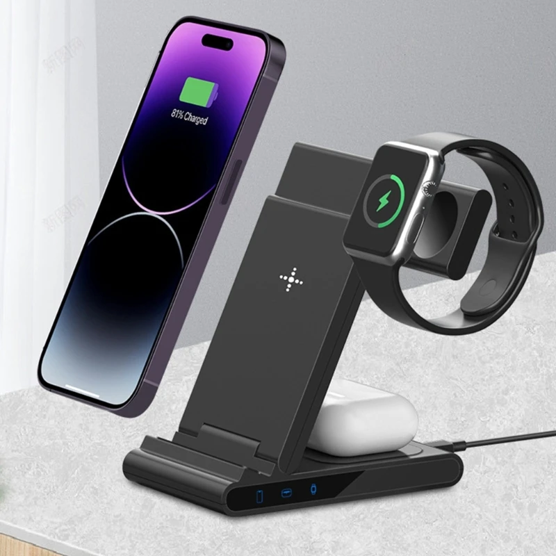 

3 in 1 Magnetic Wireless for Cellphone Watch Earphone Charging Station