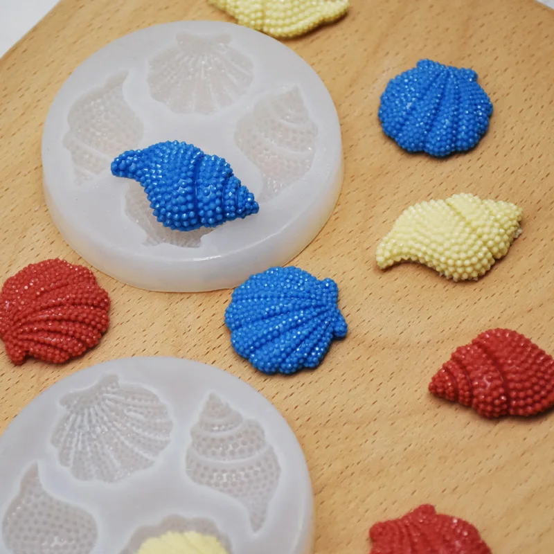 

1pcs Multi-faceted Shell Conch Mirror Mold Epoxy Resin Abrasive Simulation Shell Decoration Supplies Chocolate Cake Baking Tools
