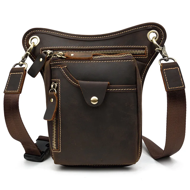 

Bag Men's Bag Travel Fashion Crazy Large-capacity Bag Leg Crossbody Sling Leather Waist Waist Vintage Shoulder Horse Bag Pack