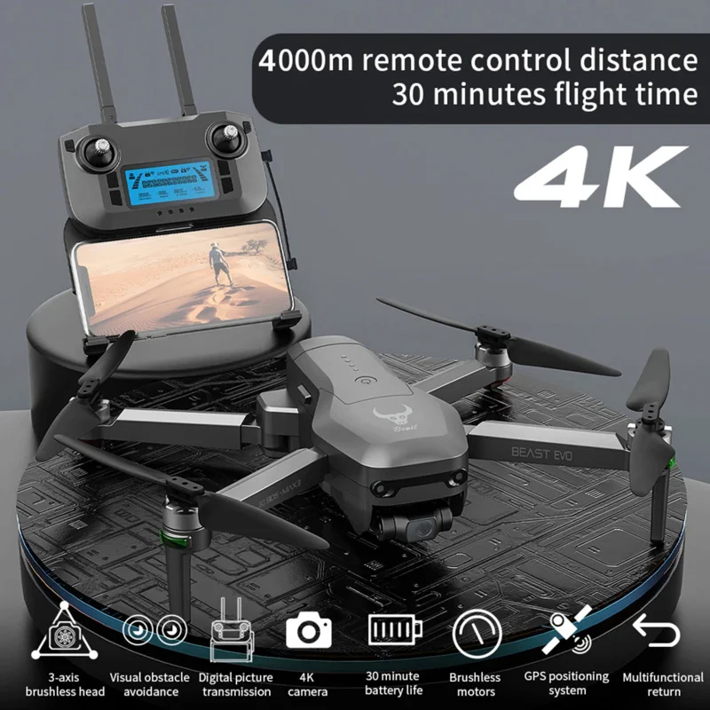 

Professional HD Camera 3-Axis Gimbal Brushless Drone SG906 MAX3 4K Obstacle Avoidance 4KM RC Distance FPV GPS Quadcopter