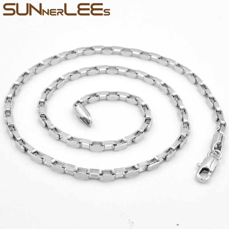 SUNNERLEES модные ювелирные изделия ожерелье цвета белого розового золота 3 мм