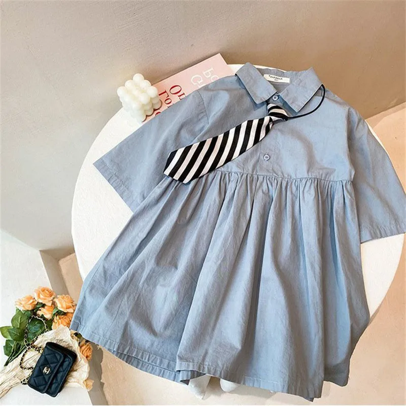 

2-8T Summer Girls Dresses Elegant Toddler Kid Girl Clothes Cute Sweet Cotton Dress For Girls Fashion Infant Streetwear Outfit