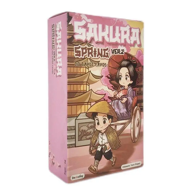 

Sakura Spring Tarot Cards Fate Divination Tarot Deck Party Playing Oracle Cards Fortune-telling Entertainment Board Game funny