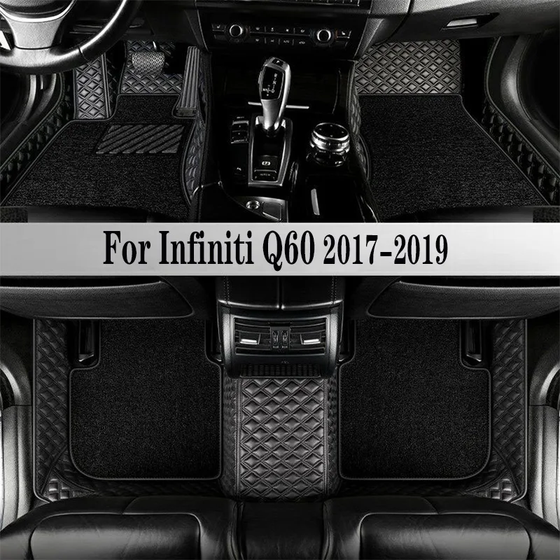 

For Infiniti Q60 2017 2018 2019 Car Floor Mats Auto Interiors Accessories Carpets Foot Rugs Covers Pads Waterproof Parts