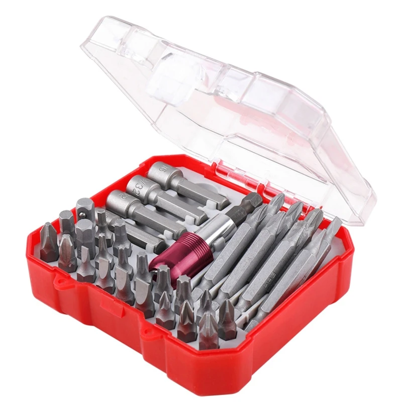

34 in 1 Hexagon Screw Driver 1/4" 6.35mm for House Construction Work Electric Power Tool Accessories Wear Resistant