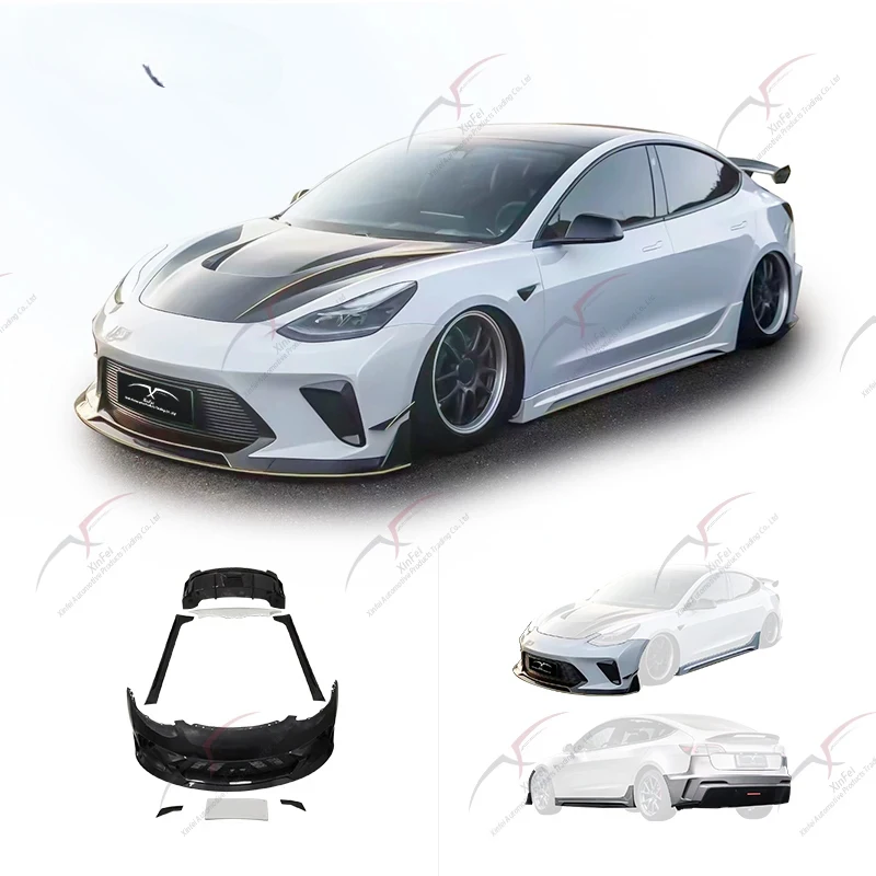 Новый высококачественный комплект для автомобиля с модифицированными передним и задним бамперами, подходящий для кузова Model 3, с аксессуарами Hacker Kit (art.: 3920d973b5402) - 3920d973b5402