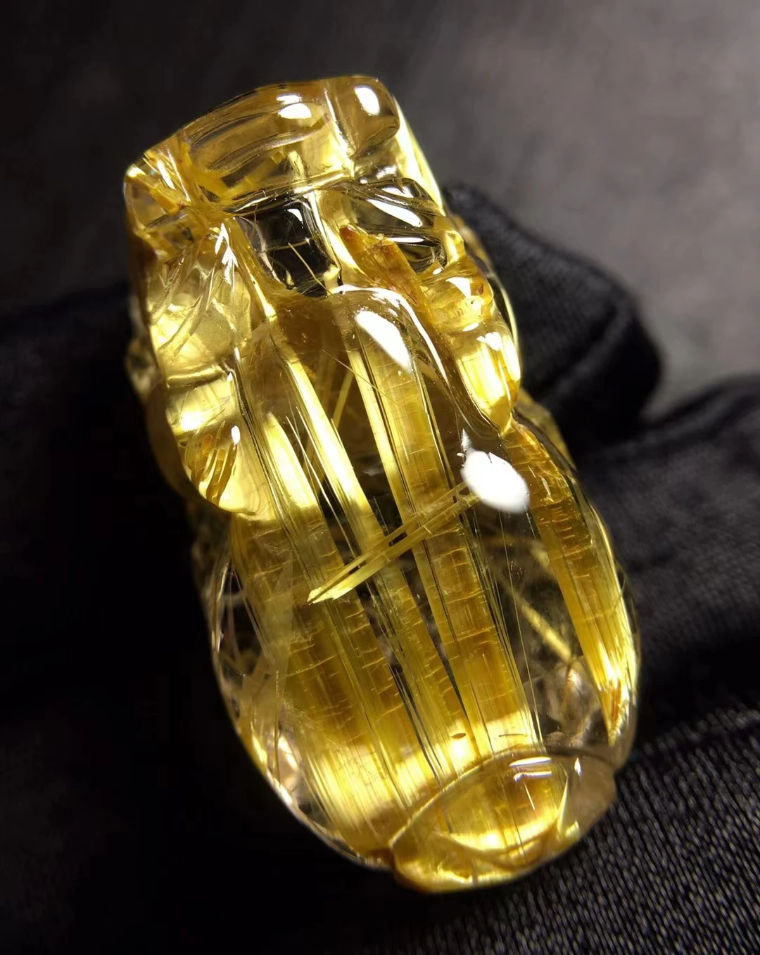 

Natural Gold Rutilated Quartz Pendant Necklace Pi Xiu Gold Rutilated Quartz 29.8*16.6*12mm Jewelry Women Men Brazil AAAAAAA