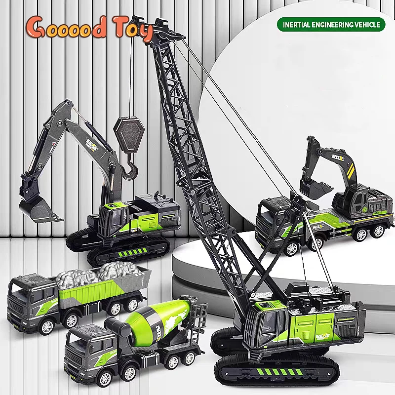 

1: 50 Excavator Crane Truck Models Engineering Car Simulation Toy Bulldozer Mixer Diecasts Toys for Children Boy Gift Collect