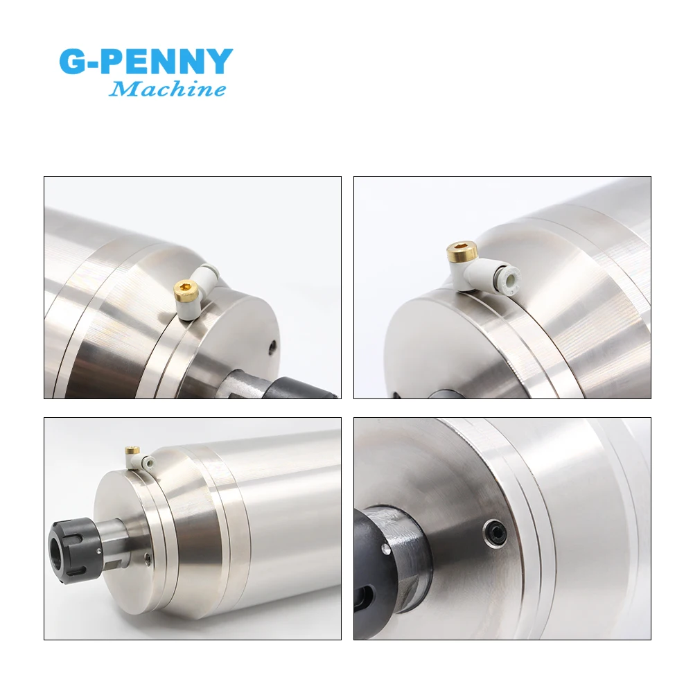 Шпиндельный двигатель G-Penny 5.5KW ER25 для обработки камня, с водяным охлаждением, газовым соплом, пулевидным типом, 4 керамических шарикоподшипника (art.: 3920db7614147) - 3920db7614147