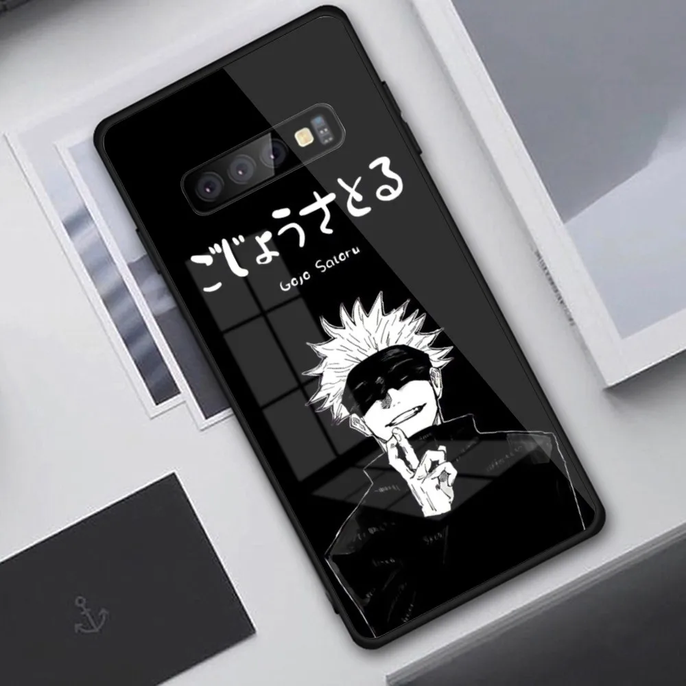 JJK Satoru Gojo Mobile Cell чехол для телефона Samung S23 S22 S21 Pro Ultra A13 A33 A53 NOTE 20 PC Glass Phone Cover Funda