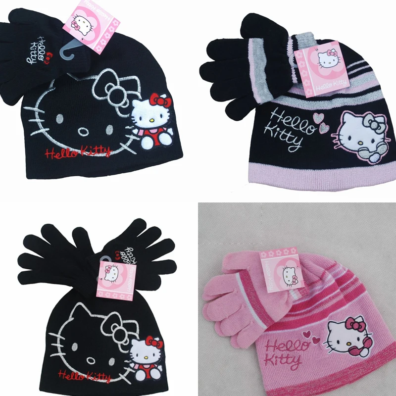 

Новая красивая принцесса Sanrios Hello Kittys Y2K шапка перчатки Комплект из двух частей аниме дикий сохраняющий тепло кавайный мультфильм мальчик де...