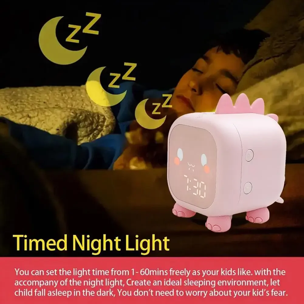 

Милый будильник для детей, цифровой будильник с динозавром, настольные детские часы для обучения спящей одежде, будильник, прикроватные часы