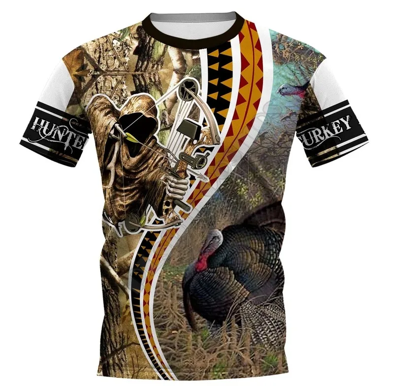 

PLstar Cosmos Turkey Hunter T Shirts 3D Printed Shirts Fashion T-shirt Summer Streetwear Men For Women Short Sleeve