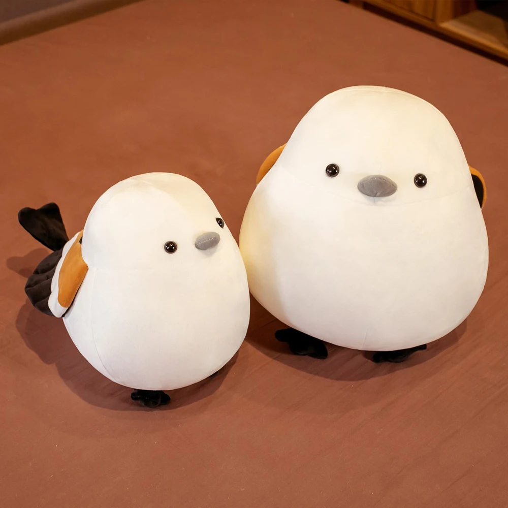 

35/50cm Simulation Fat Round Sparrow & Titmouse Plush Toys Soft Stuffed Animal Lifelike Bird Doll Cute Pillow Gift for Kids Girl