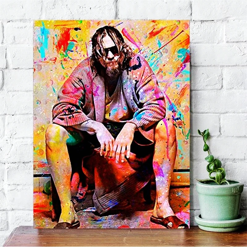 

Pop Graffiti Art The Big Lebowski Classic Movie Full Square Round Cross Stitch Rhinestones 5D DIY Diamond Painting Home Decor