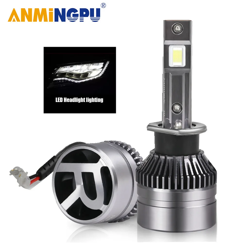 

ANMINGPU 2PCS H7 Led Headlight Car Lights Canbus H1 H11 LED 6000K 12V 24V High Power H4 H3 HB3 9005 HB4 9006 Auto Headlamp