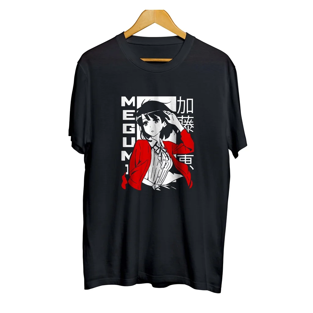 Футболки distro anime MEGUMI KATO короткие волосы-SAENAI HEROINE NO SODATEKATA 100% хлопок чесаный 30s