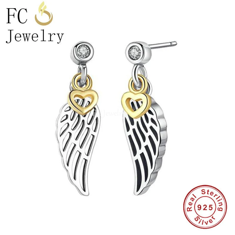 Женские серьги с ангельскими крыльями серебро 100% пробы 925 | Украшения и