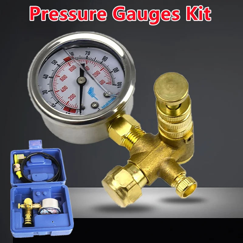 

6Mpa Pressure Gauges Kit Nitrogen Gas Charging Hydraulic Breaker Hammer Device Measurement Accessories Hydraulic Test Table Tool