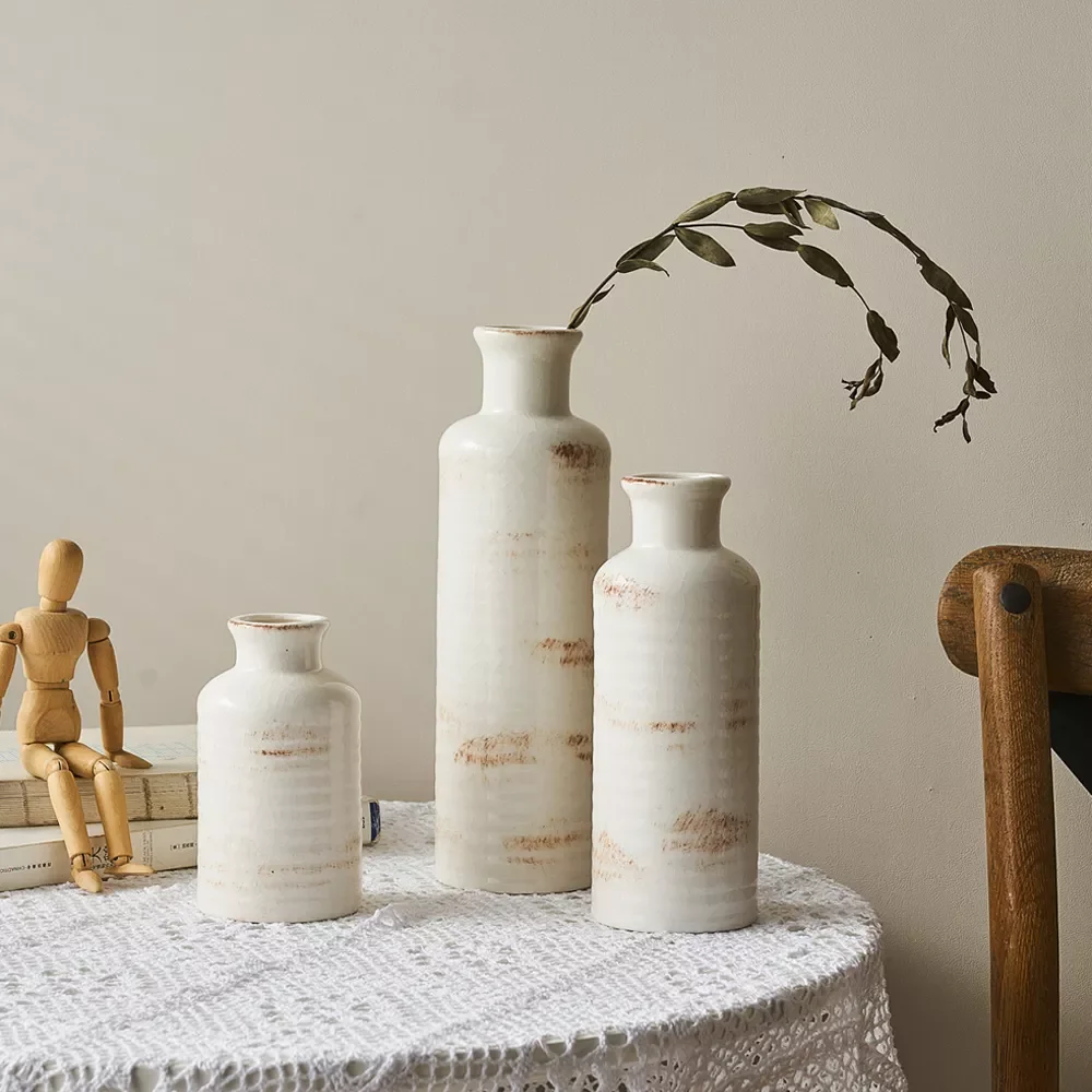 

NEW2023 Vase Beige Plant Pot Home Decor Arrangement Garden Living Room Office