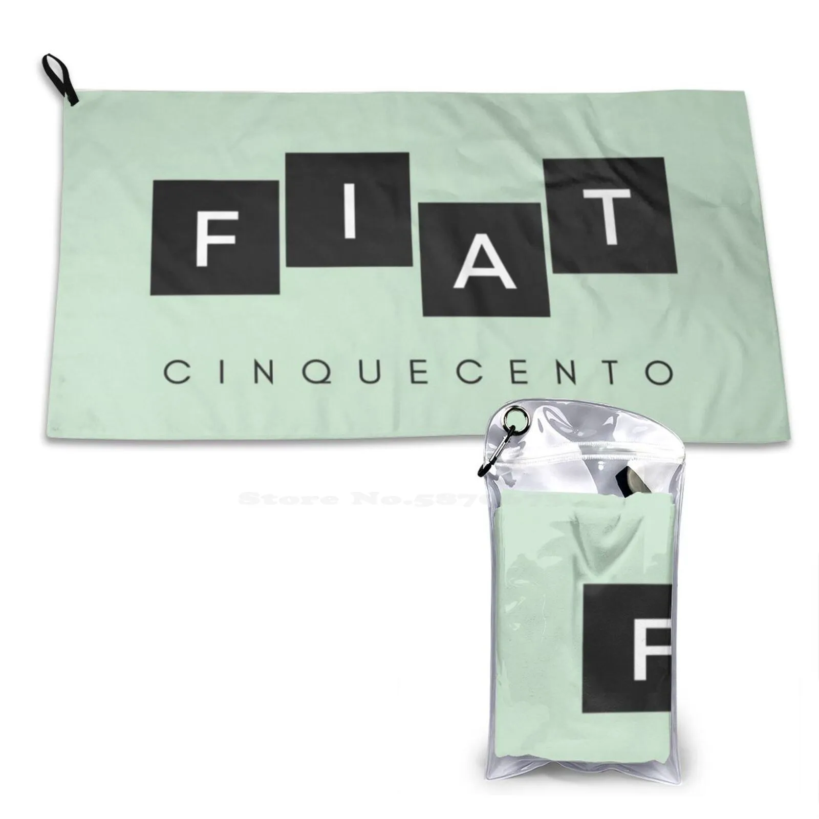 Cinquecento Pastel Logo (Dusty Green) Полотенца для ванной комнаты из сверхтонкого волокна
