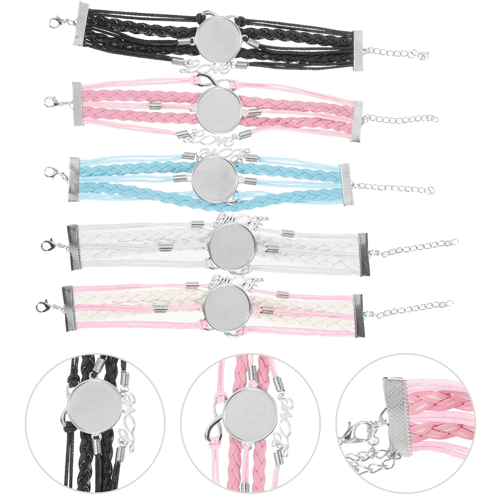 25 Pcs Sublimation Ornament Blanks Bangle Making Locket Bracelet Jewelry Bracelets Bulk Jewelries Adjustable DIY Material