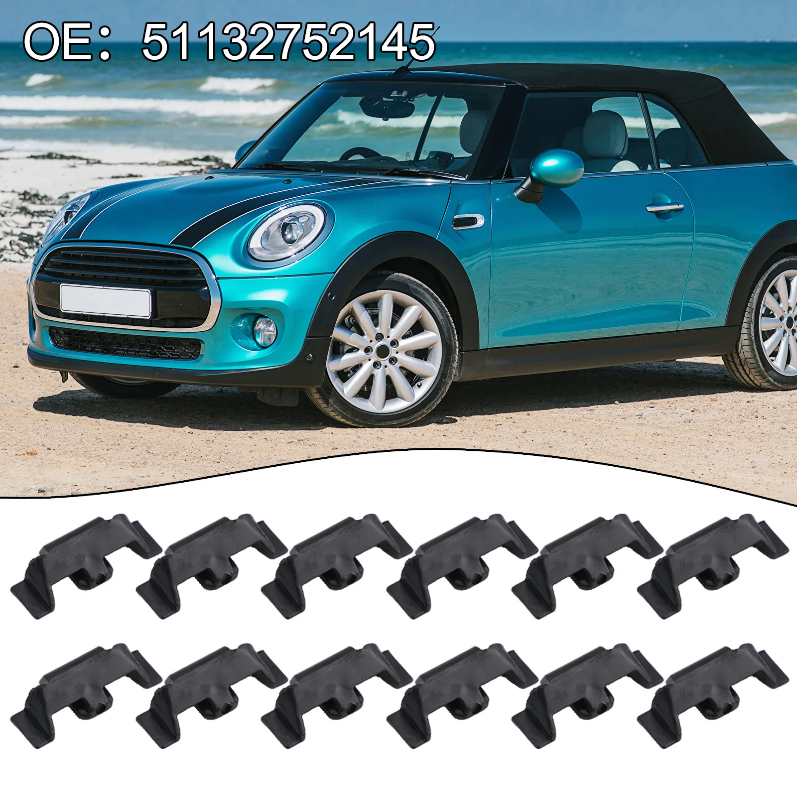 12 шт. зажимы для отделки фар Mini Cooper R55 R56 R57 R58 51132752145 Зажимы обшивки