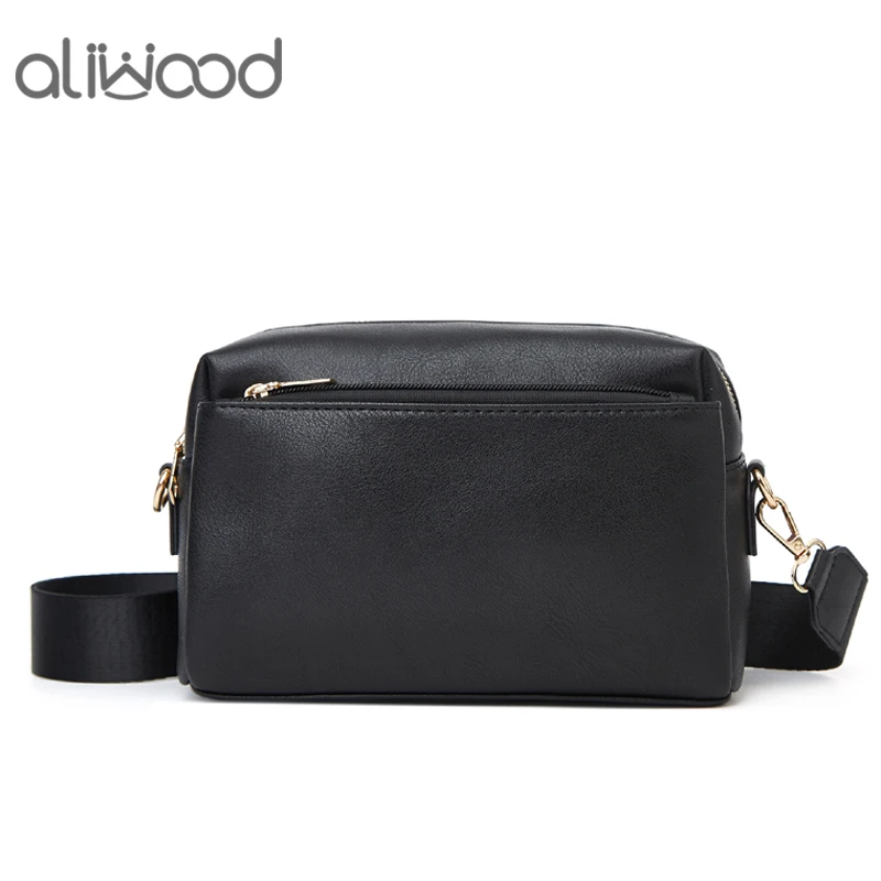 

aliwood Retro Simple Leather Women Shoulder Bag Flap High Quality Designer Handbag Vintage Ladies Crossbody Bags Bolsas Feminina