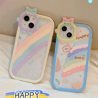 fresh contrast lovely graffiti rainbow phone case cover for iphone 11 12 13 pro x xr xs max shockproof case for iphone 13 cases