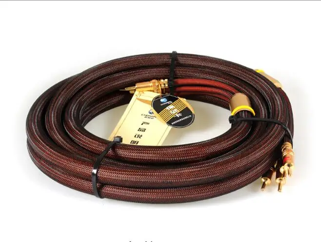 

A Pair Choseal Lb-5109 Hifi Hi-end Hiend 6n Occ Speaker Cable 24k Gold-plated Banana Plug 2.5m Not Diy