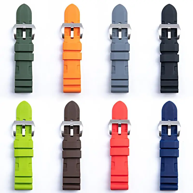 Ремешок HAODEE мягкий резиновый для Panerai погружной ремешок PAM111/441 силиконовый 24 мм 26