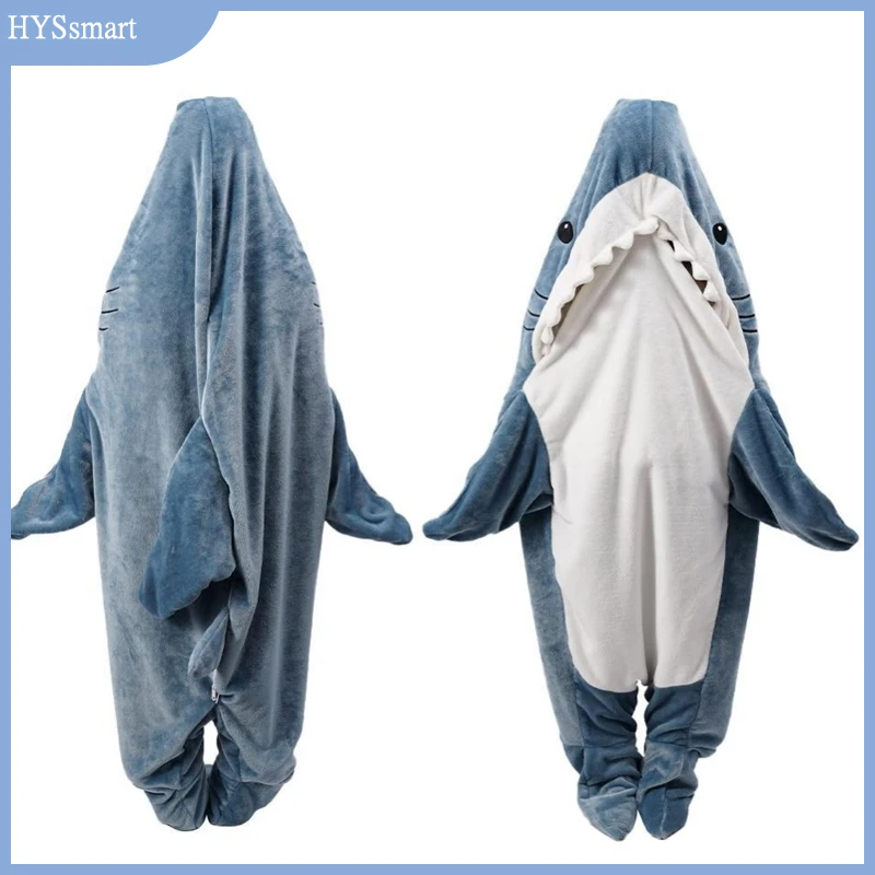 

Shark Sleeping Bag Pajamas Sleeping Bag Pajamas Soft Cartoon Flannel Shark Blanket High Quality Air Conditioning Shawl Gifts