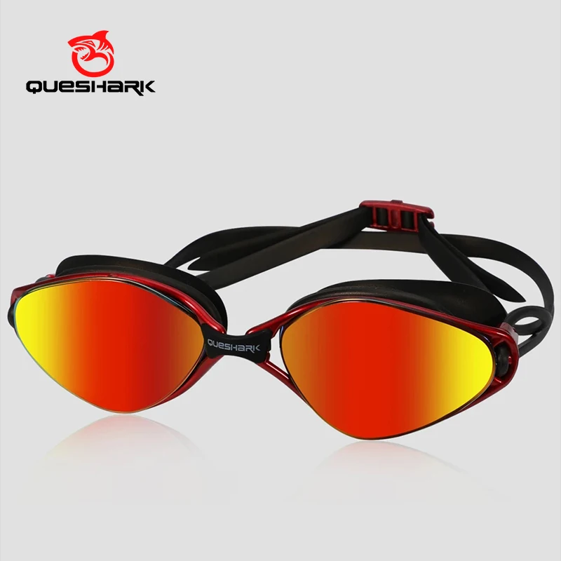 

QUESHARK, для взрослых, для мужчин и женщин, HD, анти-туман, защита от УФ лучей, очки для плавания, для водных видов спорта, для дайвинга, для плавания, очки с портативной коробкой, набор